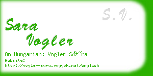 sara vogler business card